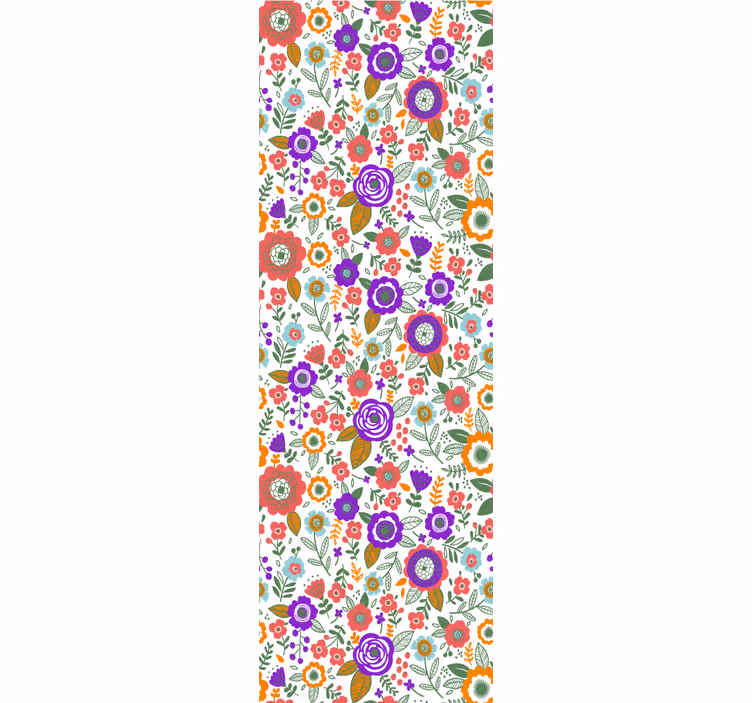 Rullgardin tonåringar färgglada vackra blommor - Tenstickers
