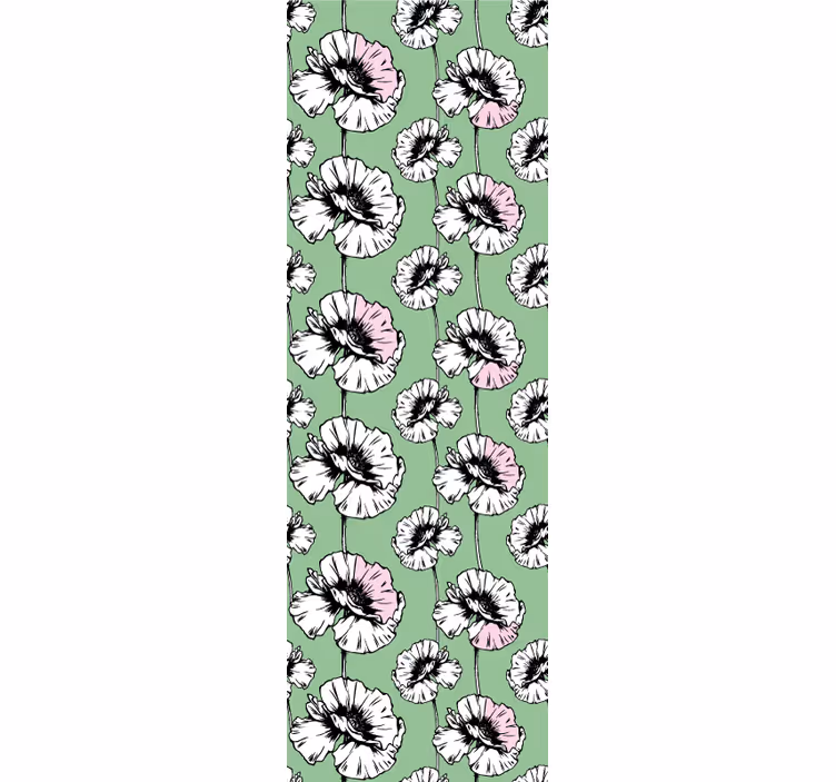 Rullgardin tonåringar målad blomsterdesign - Tenstickers