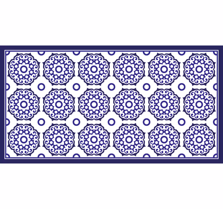 Rullgardin badrum ljusblå klassisk blommönster - Tenstickers