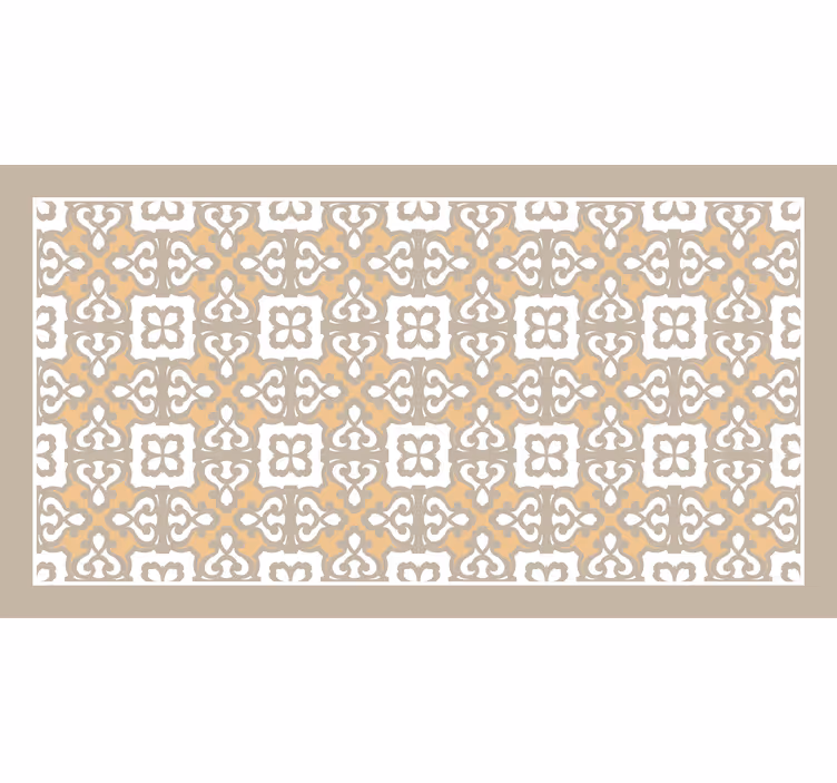 Rullgardin badrum vintage beige och grå blommönster - Tenstickers
