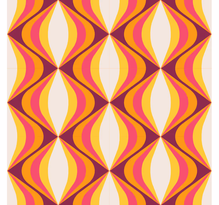 Rullgardin klassisk retro orange våg - Tenstickers