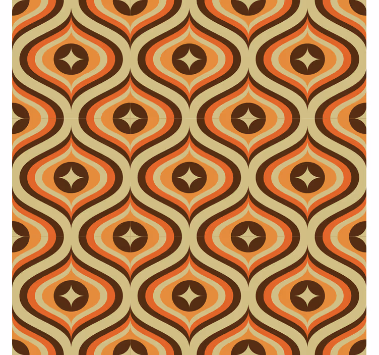Rullgardin klassisk retro orange och brun - Tenstickers