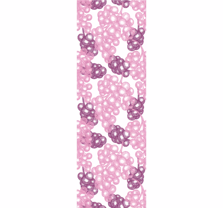 Rullgardin klassisk handritade rosa och lila druvor - Tenstickers