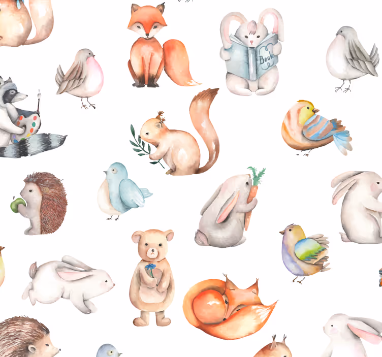 Rullgardin barnrum söt skog tapet - Tenstickers