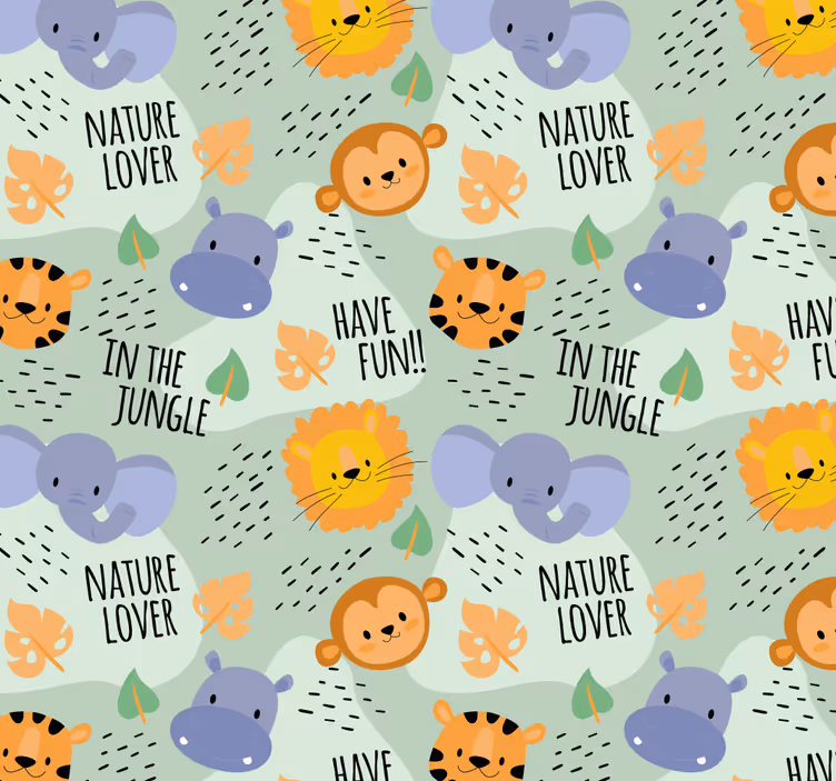 Rullgardin barnrum med djungelmotiv - Tenstickers