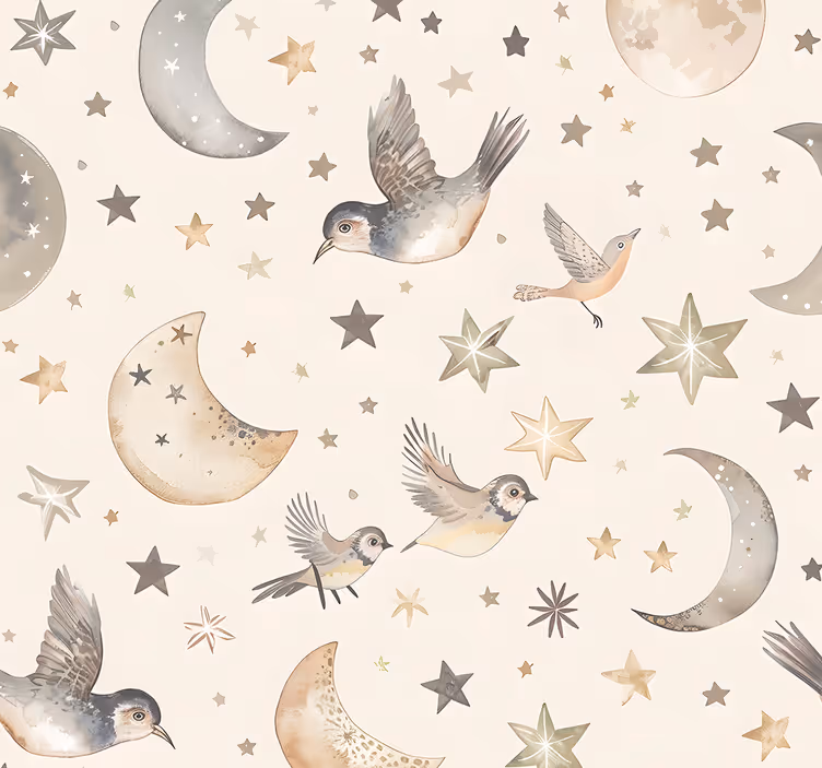 Rullgardin barnrum beige natthimmel - Tenstickers