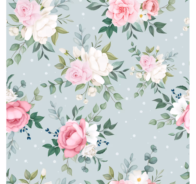 Rullgardin hall blå och rosa blommig - Tenstickers