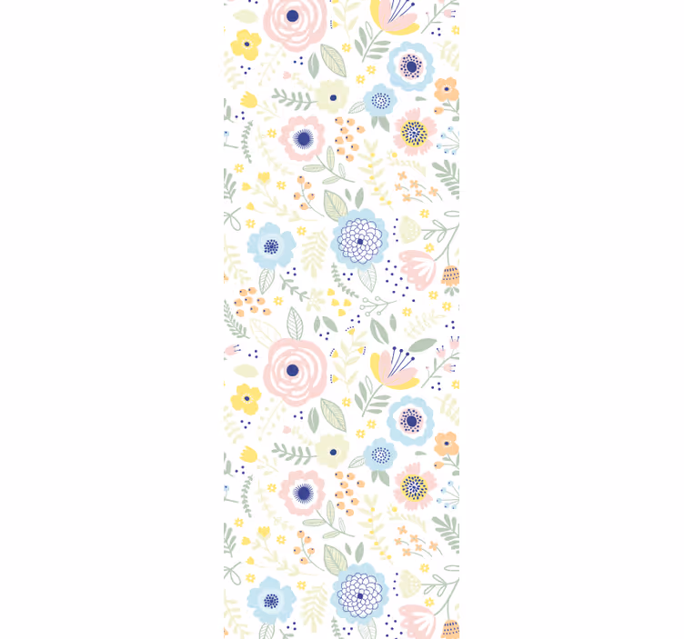 Rullgardin hall färgglad blommönster - Tenstickers