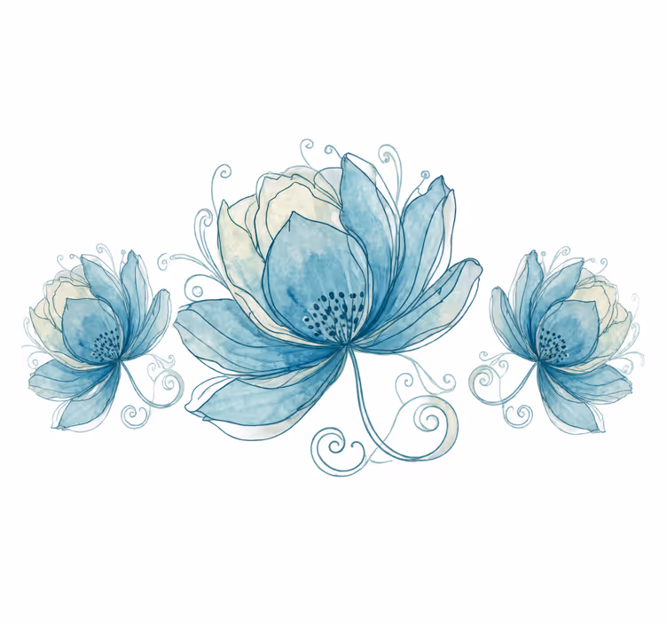 Rullgardin badrum bredd 110 tre blommor - Tenstickers