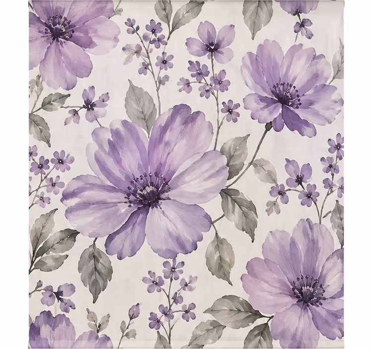 Rullgardin lila vackra blommor - Tenstickers