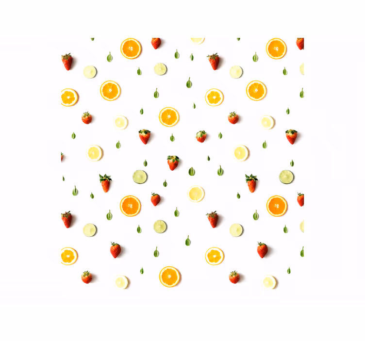 Rullgardin gul med realistiskt fruktmönster - Tenstickers