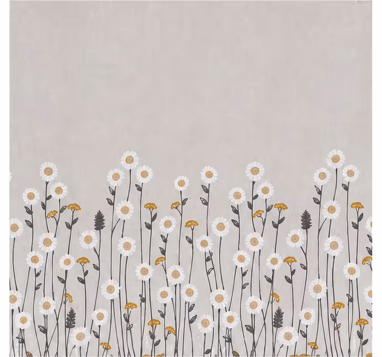 Rullgardin blommig scandi flower svart ut - Tenstickers