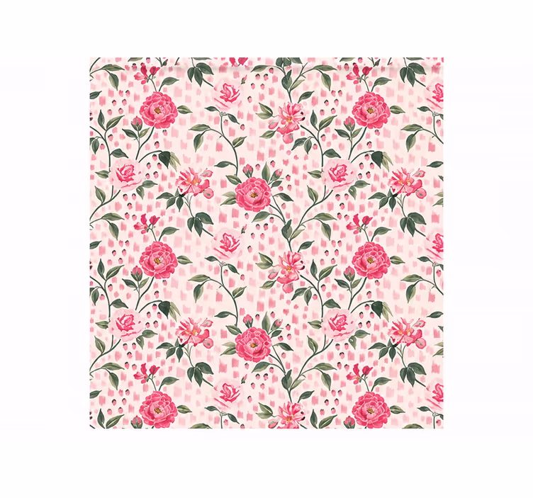 Rullgardin rosa med rosor mönster blackout - Tenstickers