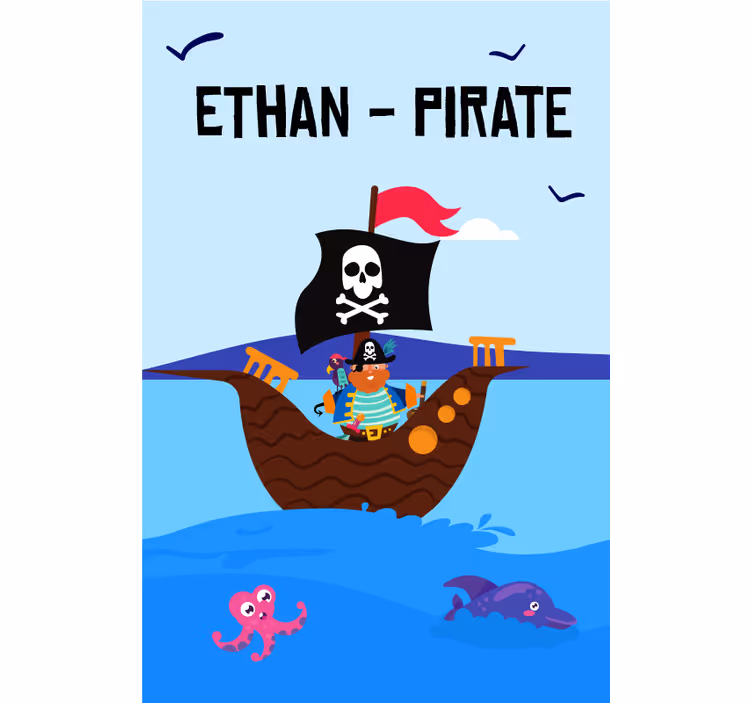 Piratbåt specialtryckt fönsterskugga - Tenstickers