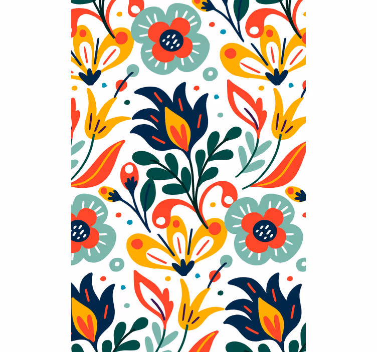 Flerfärgade blommor modern persienner - Tenstickers