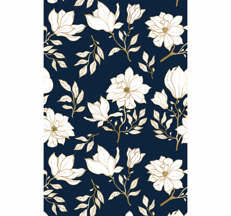 Vita blommor original rullgardin - Tenstickers