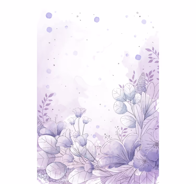 Lila och blå blommor original rullgardin - Tenstickers