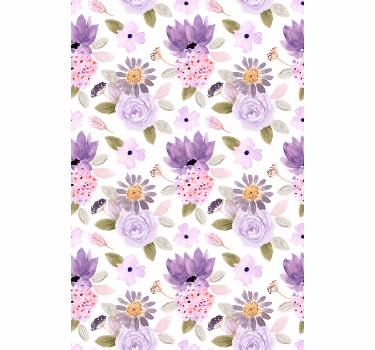 Lila blommor original rullgardin - Tenstickers