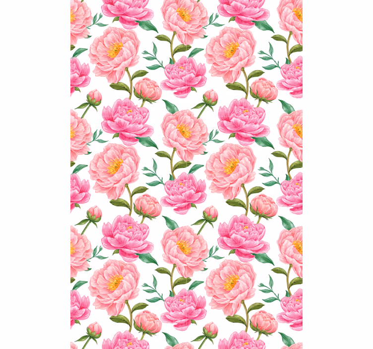Rosa blomma klassiska rullgardiner - Tenstickers