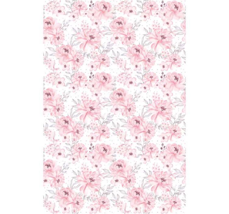 Rosa blomma rullgardin vit bakgrund - Tenstickers