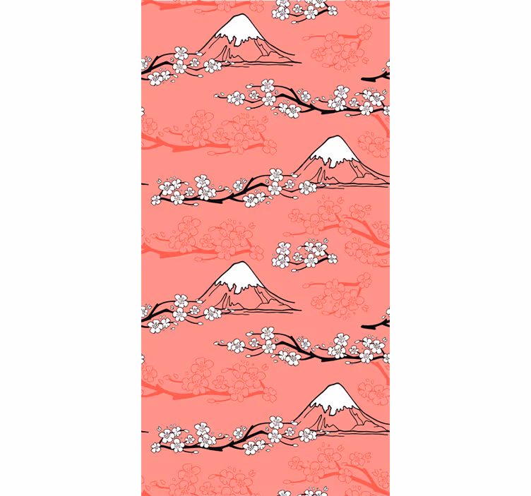 Våren träd natur rosa rullgardin - Tenstickers