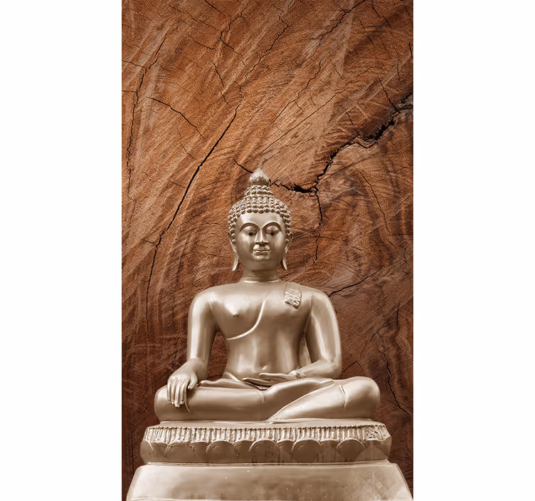 Trä buddha zen brun persienner - Tenstickers