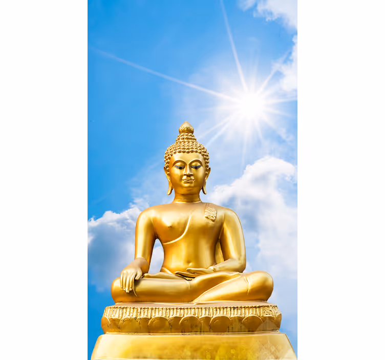 Soliga buddha zen blue rullgardin - Tenstickers