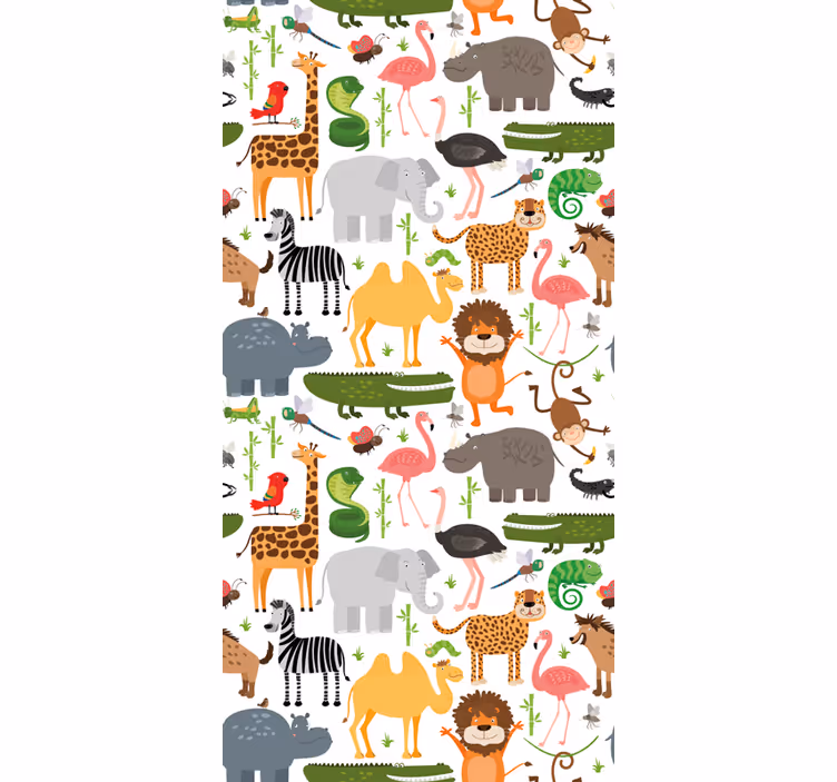 Flerfärgade djur barn rullgardin - Tenstickers