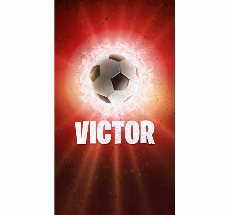 Eldboll med namn fotboll rullgardin - Tenstickers