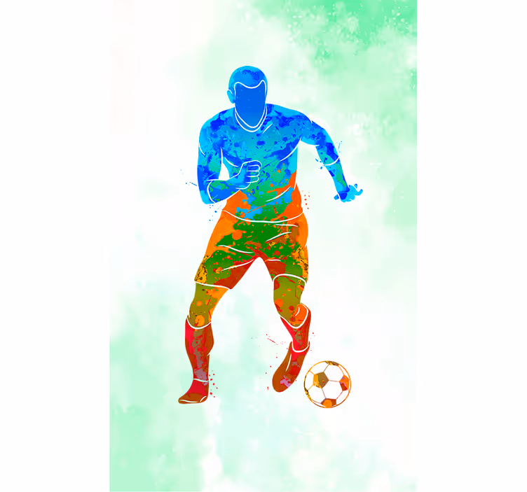 Akvarell spelare fotboll rullgardin - Tenstickers
