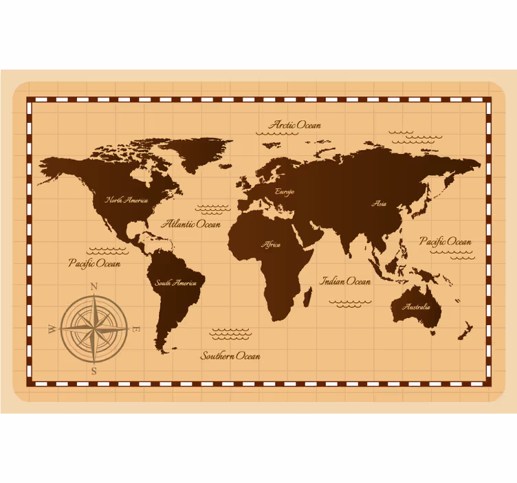 Atlas vintage världskarta rullgardin - Tenstickers