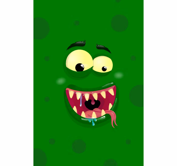 Gröna monster roliga barn rullgardin - Tenstickers