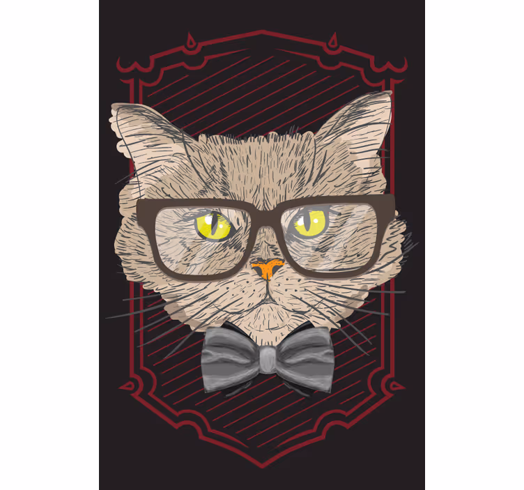 Katt med glasögon kul rullgardin - Tenstickers