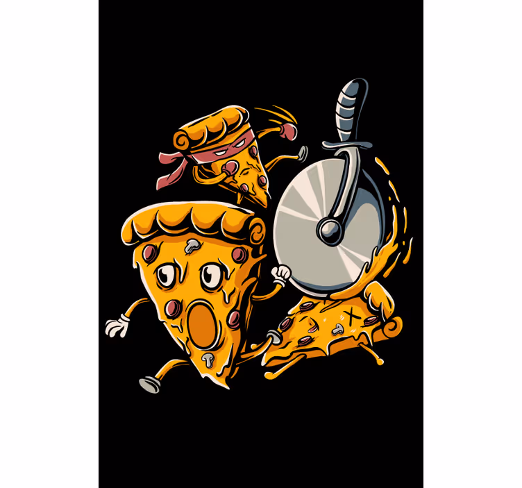 Animerade pizzaskivor Rullgardin roligt - Tenstickers