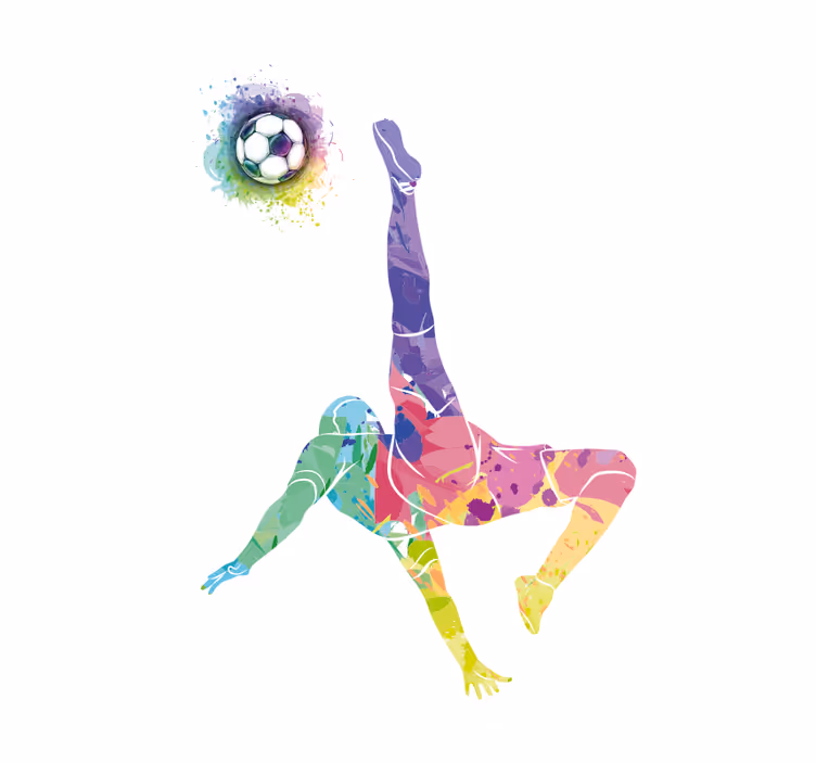 Akvarell fotbollsspelare sport rullgardin - Tenstickers
