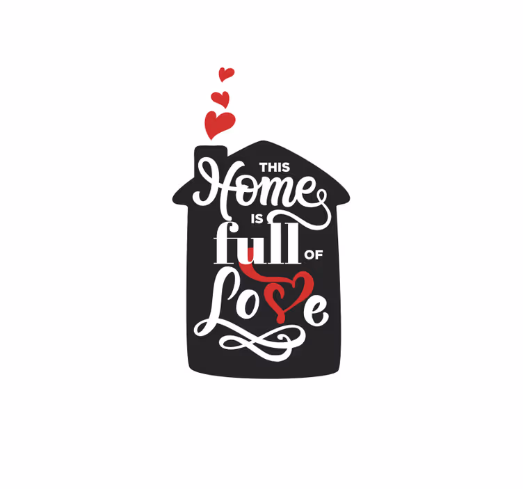 Hem fullt av kärlek tecken Rullgardin romantisk - Tenstickers