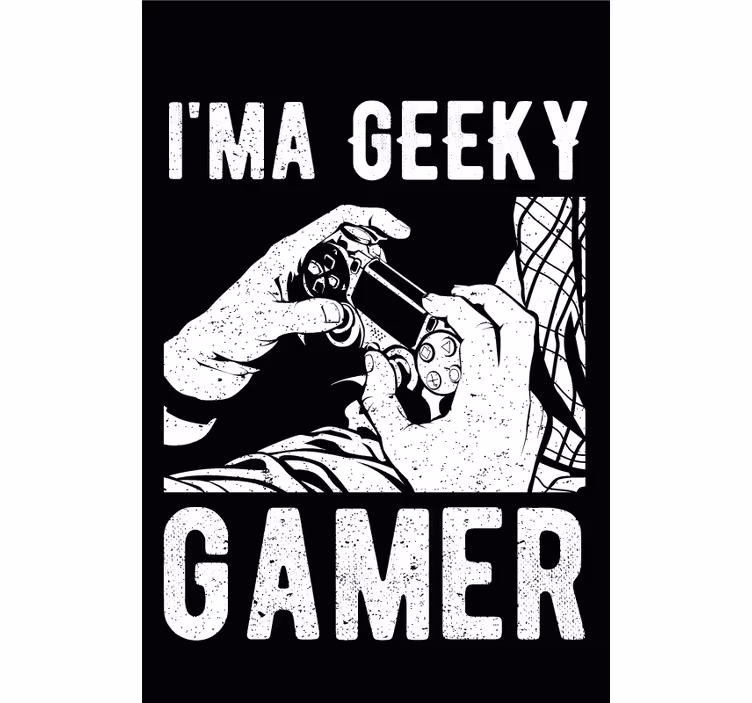 Nördig gamer svart rullgardin - Tenstickers