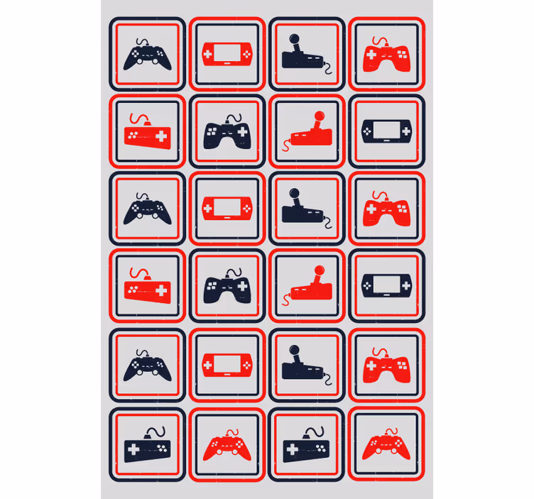 Retro grå kontroller nörd rullgardin - Tenstickers