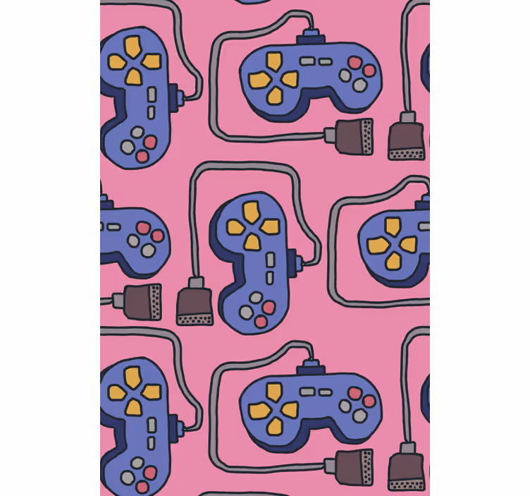 Retro kontroller mönster geek rullgardin - Tenstickers