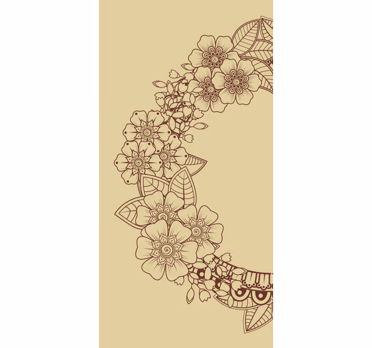Blommig kontur design Rullgardin blommig - Tenstickers