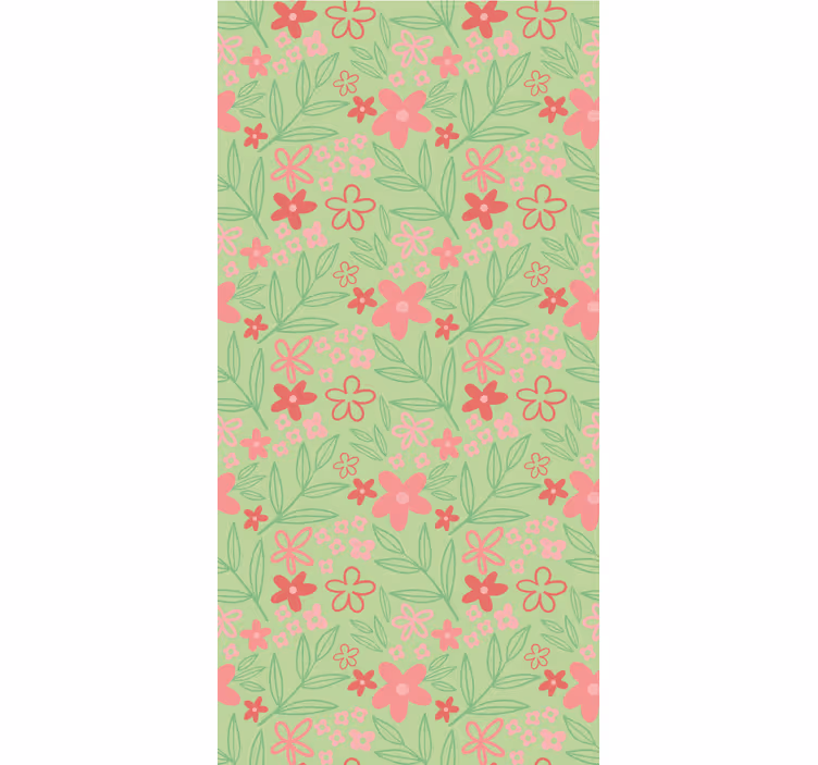 Rosa blommor på grön blomma - Tenstickers