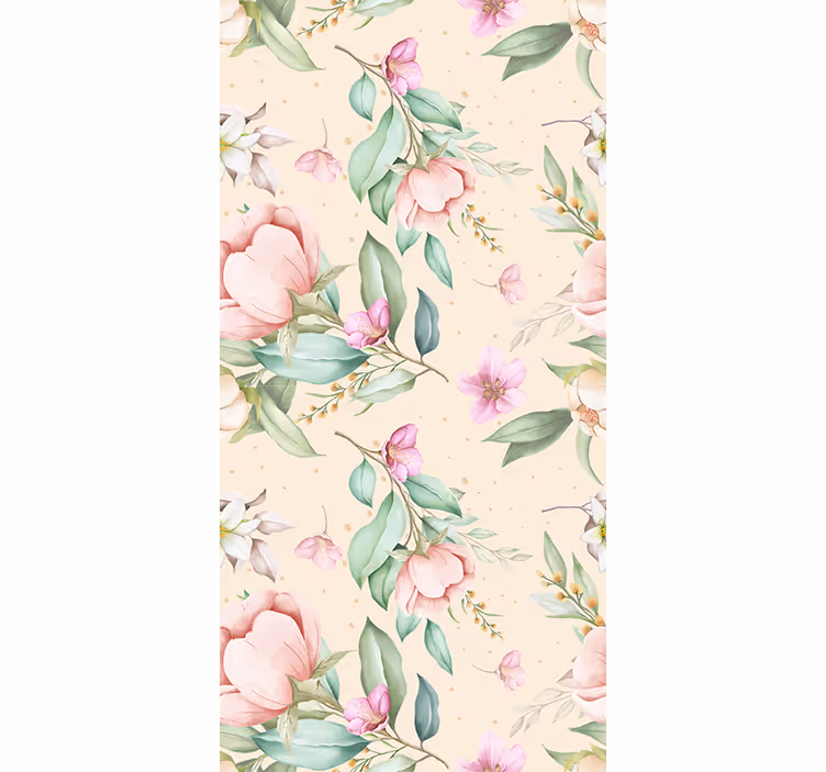 Originell blommönster balkonggardin - Tenstickers