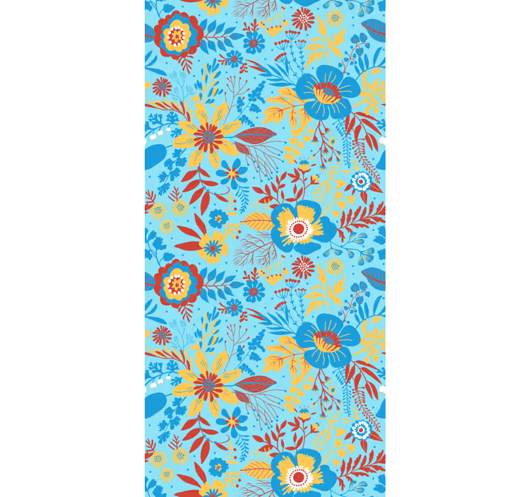 Vårblommor flerfärgad rullgardin - Tenstickers