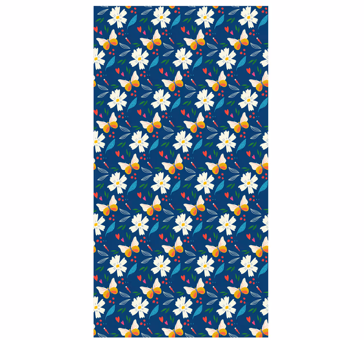 Blommönster design Rullgardin blommor och växter - Tenstickers