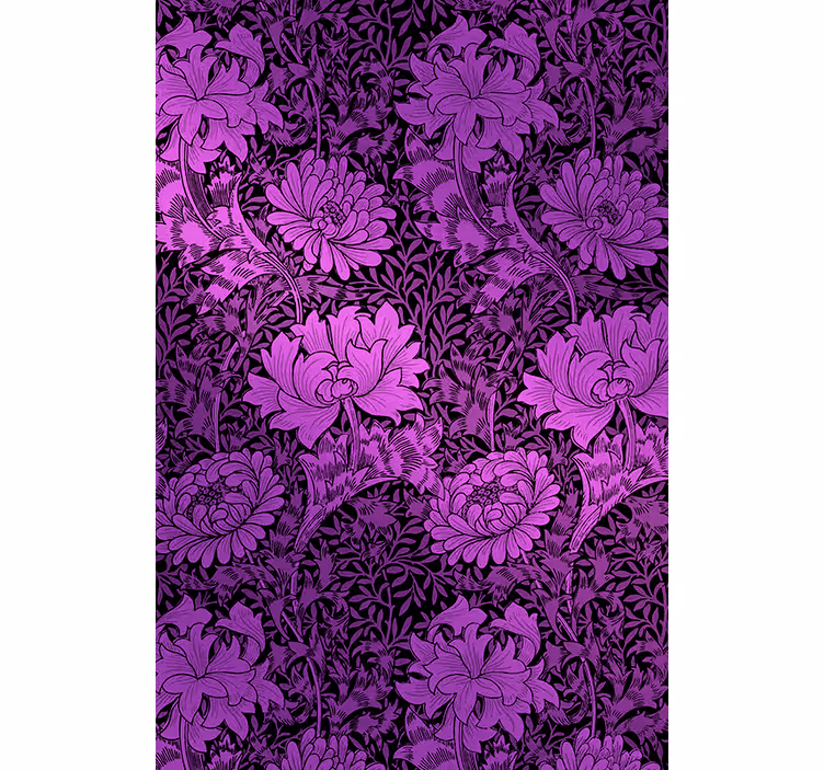 Lila botaniskt motiv Rullgardin blommig - Tenstickers