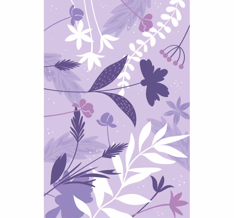 Lila blommönster blomma rullgardin - Tenstickers