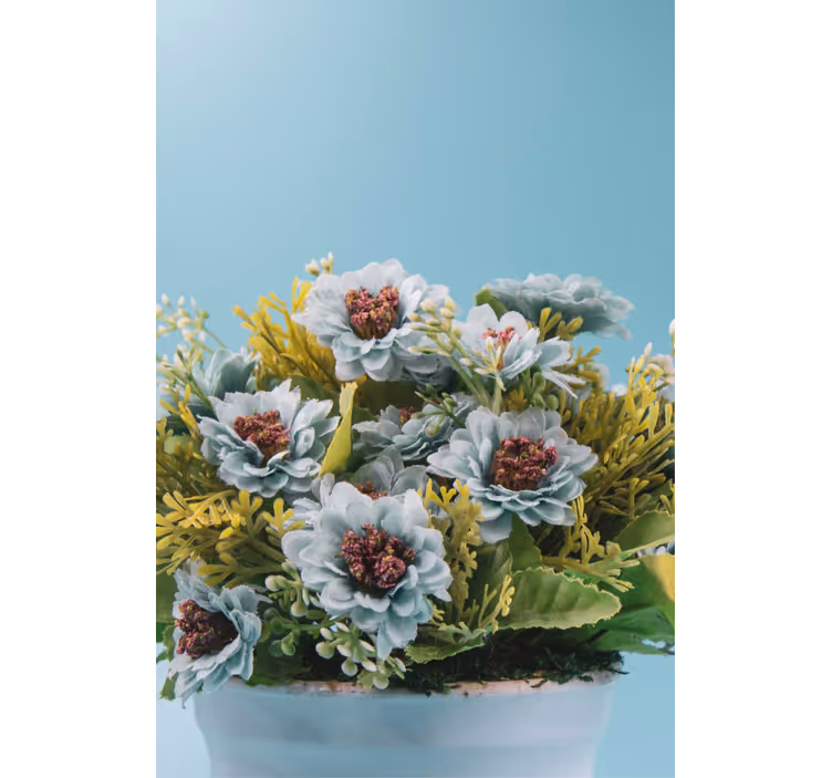 Baby blå blommor blomma rullgardin - Tenstickers