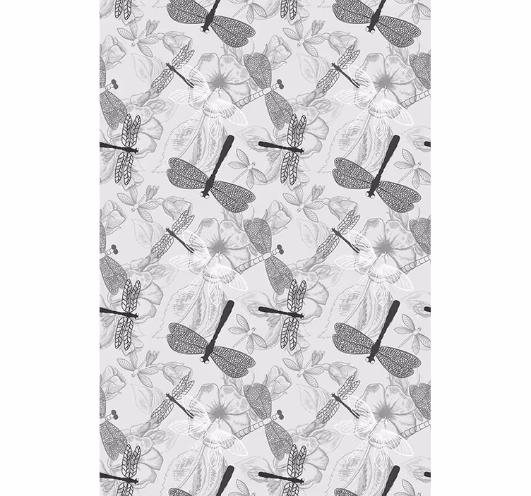 Rullgardin blommor och växter med fjärilar och blommor - Tenstickers