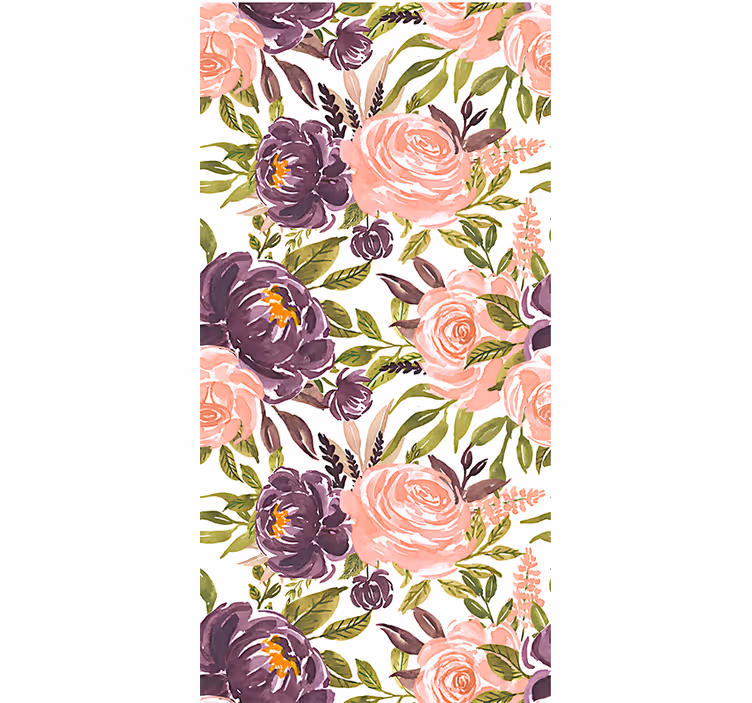 Charmiga akvarellblommor Rullgardin vardagsrum - Tenstickers