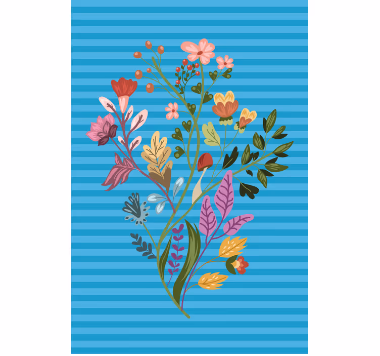 Botaniskt arrangemang Rullgardin blommig - Tenstickers